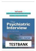 Test Bank For The Psychiatric Interview 5th Edition&lpar; Daniel J&period; Carlat &comma; 2025&rpar; All Chapters 1-34&vert; Newest Edition