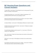 BC Housing Exam Questions and Correct Answers