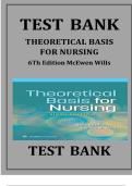 Test Bank For Theoretical Basis for Nursing Sixth Edition by Melanie McEwen PhD RN&vert;&vert;ISBN&colon;9781975175658
