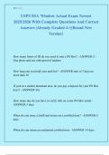 USPS SSA  Window Actual Exam Newest  2025&sol;2026 With Complete Questions And Correct  Answers &vert;Already Graded A&plus;&vert;&vert;Brand New  Version&excl;