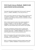 WGU Early Literacy Methods - D669 EXAM QUESTIONS WITH ANSWERS
