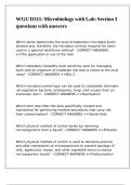WGU D311 Microbiology with Lab Section 3 questions with answers