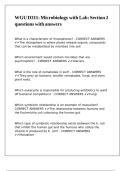 WGU D311 Microbiology with Lab Section 2 questions with answers