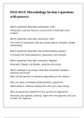 D311 WGU Microbiology Section 1 questions with answers