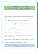 SPEA-V184 FINAL EXAM 2025 QUESTIONS AND ANSWERS