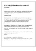 D311 Microbiology Exam Questions with answers