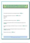 STATE BOARD BARBER TEST EXAM 2025 QUESTIONS AND ANSWERS