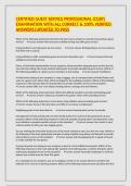 CERTIFIED GUEST SERVICE PROFESSIONAL &lpar;CGSP&rpar; EXAMINATION WITH ALL CORRECT & 100&percnt; VERIFIED ANSWERS&vert;UPDATED TO PASS