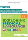 TEST BANK Exploring Medical Language 11th Edition by Myrna LaFleur Brooks Chapters 1 - 16 Complete