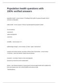 Population health questions with 100&percnt; verified answers