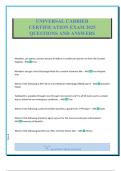 UNIVERSAL CARRIER CERTIFICATION EXAM 2025 QUESTIONS AND ANSWERS