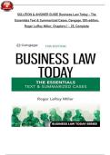 Solution and Answer Guide for Business Law Today - The Essentials Text & Summarized Cases&comma; Cengage&comma; 13th Edition&comma; by Roger LeRoy Miller&comma; Verified Chapters 1 - 25&comma; Complete Newest Version