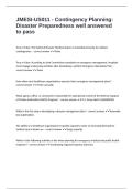 JMESI-US011 - Contingency Planning&colon; Disaster Preparedness well answered to pass