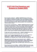 CLST 2102 Final Questions and Answers A&plus; Graded &lpar;2025&rpar;&period;