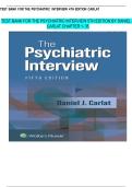 TEST BANK&period; The Psychiatric Interview 5 th Edition&period; by Daniel J&period; Carlat Chapter 1 to 35&period;