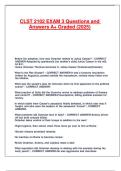 CLST 2102 EXAM 3 Questions and Answers A&plus; Graded &lpar;2025&rpar;