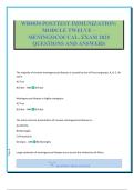 WB4030 POSTTEST IMMUNIZATION&colon; MODULE TWELVE &ndash; MENINGOCOCCAL&period; EXAM 2025 QUESTIONS AND ANSWERS