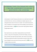 INTRODUCTION TO COMMUNICATION - C464 PRE-ASSESSMENT EXAM 2025 QUESTIONS AND ANSWERS