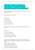 Test Prep - WGU - Principles of Management - C483 Final Exam Questions and All Correct Answers&period;