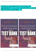 PHYSICAL EXAMINATION AND HEALTH ASSESSMENT CANADIAN 3RD EDITION JARVIS TEST BANK&sol; CHAPTERS 1-31