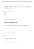 Floral Design Final Exam Questions and Answers 2025 with  complete solution 