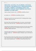MED-SURG 1 RN FINAL EXAM JERSEY COLLEGE&vert;&vert;  ACCURATE AND FREQUENTLY ASKED QUESTIONS  AND 100&percnt; CORRECT ANSWERS&vert;&vert; LATEST AND  COMPLETE UPDATE WITH VERIFIED SOLUTIONS  GRADED A&plus;&vert;&vert; SURE PASS&excl;&excl;