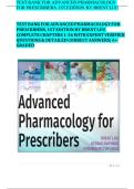Test Bank For Advanced Pharmacology for Prescribers 1st Edition Luu Kayingo complete guide with rationale&comma;latest guide a&plus;