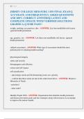 JERSEY COLLEGE MED-SURG 1 RN FINAL EXAM &vert;&vert;  ACCURATE AND FREQUENTLY ASKED QUESTIONS  AND 100&percnt; CORRECT ANSWERS&vert;&vert; LATEST AND  COMPLETE UPDATE WITH VERIFIED SOLUTIONS  GRADED A&plus;&vert;&vert; SURE PASS&excl;&excl;