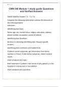 CMN 548 Module 1 study guide Questions and Verified Answers&period;