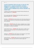 NASM NUTRITION TEST EXAM&vert;&vert; ACCURATE AND  FREQUENTLY ASKED QUESTIONS AND 100&percnt;  CORRECT ANSWERS&vert;&vert; LATEST AND COMPLETE  UPDATE WITH VERIFIED SOLUTIONS GRADED A&plus;&vert;&vert;  SURE PASS&excl;&excl;