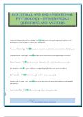 INDUSTRIAL AND ORGANIZATIONAL PSYCHOLOGY &ndash; D576 EXAM 2025 QUESTIONS AND ANSWERS