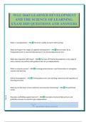 WGU D665 LEARNER DEVELOPMENT AND THE SCIENCE OF LEARNING&period; EXAM 2025 QUESTIONS AND ANSWERS