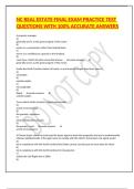 NC REAL ESTATE FINAL EXAM PRACTICE TEST QUESTIONS WITH 100&percnt; ACCURATE ANSWERS
