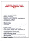 NSGD 3216 - Research - Week 1 Questions and Answers A&plus; Graded &lpar;2025&rpar;&period;