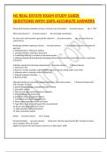 NC REAL ESTATE EXAM STUDY GUIDE QUESTIONS WITH 100&percnt; ACCURATE ANSWERS