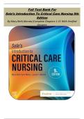 Full Test Bank For Sole&rsquo;s Introduction To Critical Care Nursing 9th Edition By Mary Beth&comma;Morata&vert;Complete Chapters 1-21 With Verified Answers
