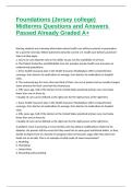 Foundations &lpar;Jersey college&rpar; Midterms Questions and Answers Passed Already Graded A&plus;