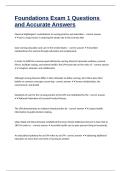 Foundations Exam 1 Questions and Accurate Answers