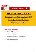NSG 318 Exam &lpar;1&comma; 2&comma; 3 & 4&rpar; &ndash; Introduction to Pharmacology &lpar;Latest 2025 &sol; 2026&rpar; &ndash; Actual Qs & Rationalized Ans &ndash; GCU