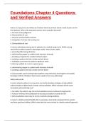 Foundations Chapter 4 Questions and Verified Answers
