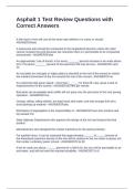 Asphalt 1 Test Review Questions with Correct Answers