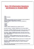 Nurs 125 Inflammation Questions and Answers A&plus; Graded &lpar;2025&rpar;&period;