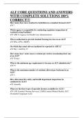 ALF CORE QUESTIONS AND ANSWERS WITH COMPLETE SOLUTIONS 100&percnt; CORRECT&excl;&excl;&excl;