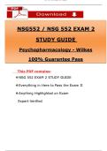 NSG552 &sol; NSG 552 Exam 2 Study Guide Psychopharmacology 2025 &ndash; Wilkes University