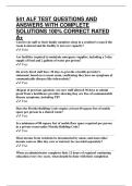 541 ALF TEST QUESTIONS AND ANSWERS WITH COMPLETE SOLUTIONS 100&percnt; CORRECT RATED A&plus;