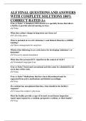 ALF FINAL QUESTIONS AND ANSWERS WITH COMPLETE SOLUTIONS 100&percnt; CORRECT RATED A&plus;
