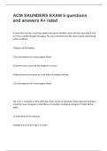 ACM SAUNDERS EXAM 5 questions and answers A&plus; rated