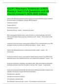 ExCPT Pharmacy Technician &lpar;CPhT&rpar; Practice Test 2&period;0 B Questions and All Correct Answers 2025-2026 Edition&period;