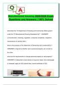 Manufactured Housing 2025&sol;2026 Exam  Questions and Answers &vert; 100&percnt; Solved