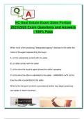 NC Real Estate Exam State Portion  2025&sol;2026 Exam Questions and Answers  &vert; 100&percnt; Pass